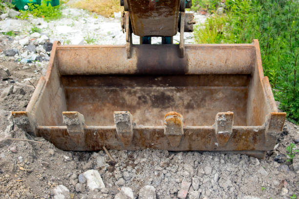 Old scraped excavator bucket Old scraped excavator bucket