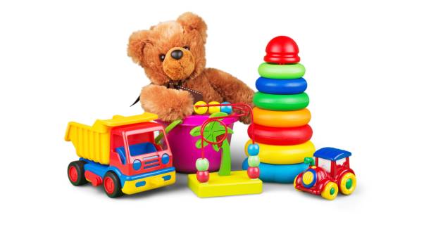 Toys collection isolated on background Toys collection isolated on background