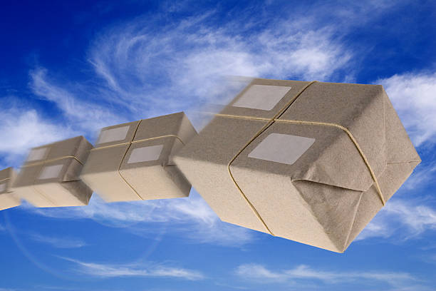 Flying Boxes with Blue Sky Flying Boxes with Blue Sky